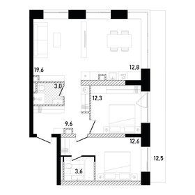 Квартира 77,3 м², 2-комнатная - изображение 1