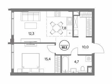 52,7 м², 1-комнатные апартаменты 19 250 000 ₽ - изображение 89