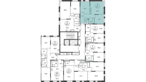 Квартира 55,1 м², 2-комнатная - изображение 2