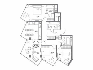 129,3 м², 3-комнатная квартира 110 000 000 ₽ - изображение 156