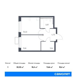 Квартира 32,3 м², 1-комнатная - изображение 1