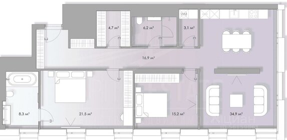 111,5 м², 2-комнатные апартаменты 82 510 000 ₽ - изображение 108