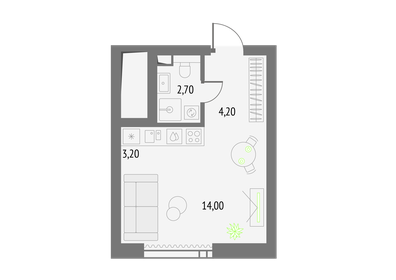 31,6 м², апартаменты-студия 13 980 000 ₽ - изображение 142