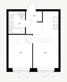 Квартира 32,3 м², 1-комнатная - изображение 1