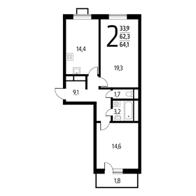 70,6 м², 2-комнатная квартира 13 900 000 ₽ - изображение 104