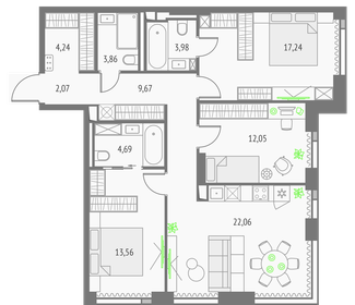 116,8 м², 4-комнатная квартира 36 000 000 ₽ - изображение 132