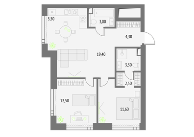 63 м², 2-комнатная квартира 29 000 000 ₽ - изображение 130