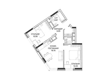 54,4 м², 2-комнатные апартаменты 11 717 500 ₽ - изображение 24