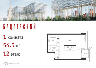 Квартира 54,5 м², 1-комнатная - изображение 1