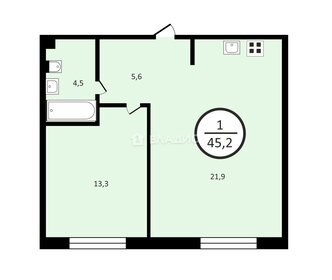 43,4 м², 1-комнатная квартира 13 300 000 ₽ - изображение 106