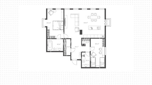 Квартира 124 м², 3-комнатная - изображение 1