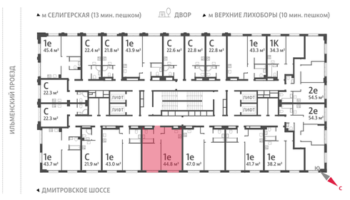 44,9 м², 1-комнатная квартира 16 202 883 ₽ - изображение 69