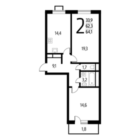 64,1 м², 2-комнатная квартира 14 005 850 ₽ - изображение 68
