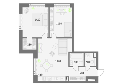 63 м², 2-комнатная квартира 29 000 000 ₽ - изображение 21
