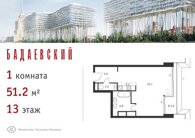 Квартира 51,2 м², 1-комнатная - изображение 1