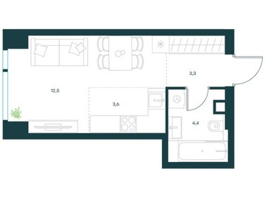Квартира 23,8 м², студия - изображение 1
