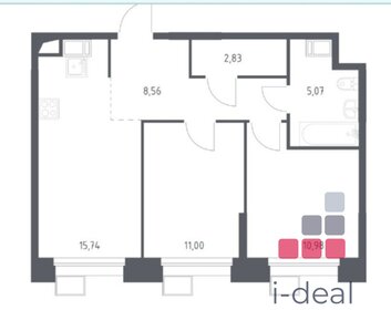 Квартира 54,2 м², 2-комнатные - изображение 1