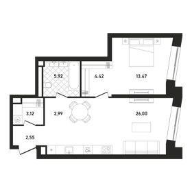 47,8 м², 1-комнатная квартира 23 997 000 ₽ - изображение 154