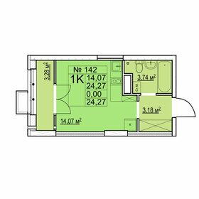 Квартира 24,3 м², студия - изображение 1