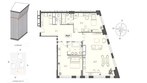 159,9 м², 3-комнатная квартира 76 752 000 ₽ - изображение 35