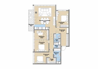 Квартира 130,7 м², 4-комнатная - изображение 1