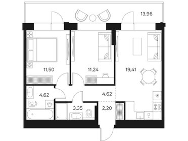 Квартира 71 м², 2-комнатная - изображение 1