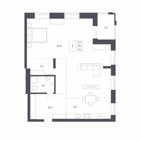 Квартира 108,1 м², студия - изображение 1