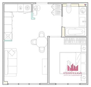 Квартира 39 м², 2-комнатная - изображение 1