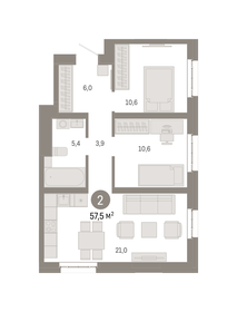 52,4 м², 2-комнатная квартира 19 596 552 ₽ - изображение 8