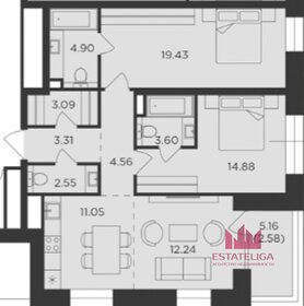 Квартира 82,2 м², 3-комнатная - изображение 1