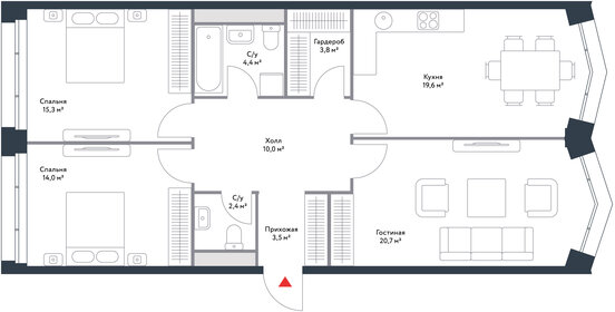 94,5 м², 3-комнатная квартира 40 394 404 ₽ - изображение 18