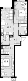 82,3 м², 3-комнатная квартира 26 790 000 ₽ - изображение 118