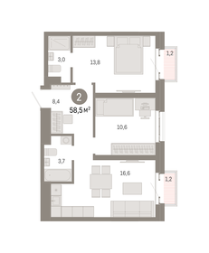 53,6 м², 3-комнатная квартира 10 990 000 ₽ - изображение 168