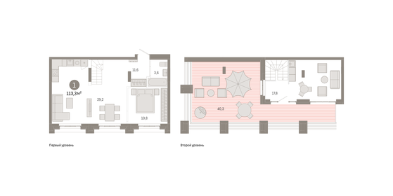 Квартира 113,3 м², 1-комнатная - изображение 1