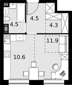 39,2 м², 1-комнатная квартира 10 650 000 ₽ - изображение 141