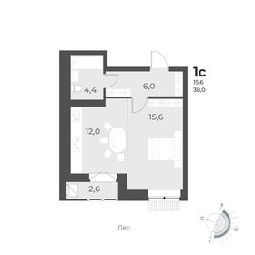 Квартира 38 м², студия - изображение 1