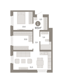 32,1 м², 1-комнатная квартира 10 200 000 ₽ - изображение 115