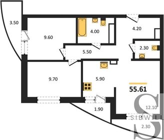 53,7 м², 2-комнатная квартира 9 100 000 ₽ - изображение 64