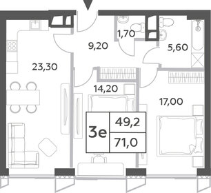 71,6 м², 3-комнатная квартира 33 764 352 ₽ - изображение 70