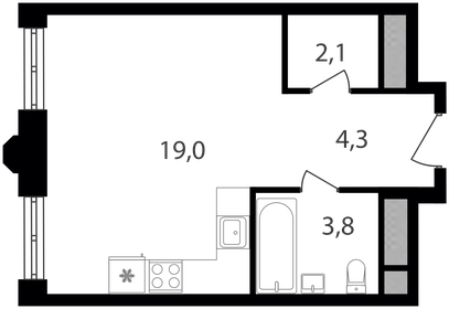 27,6 м², апартаменты-студия 7 827 360 ₽ - изображение 31
