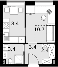 Квартира 28,3 м², 1-комнатные - изображение 1