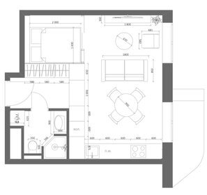 Квартира 34 м², 1-комнатная - изображение 1