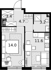 37,7 м², 1-комнатная квартира 14 552 200 ₽ - изображение 42