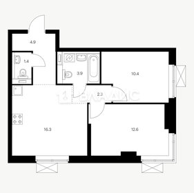 Квартира 51,7 м², 2-комнатная - изображение 1