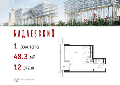 Квартира 48,3 м², 1-комнатная - изображение 1