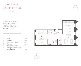 Квартира 88,2 м², 2-комнатные - изображение 1