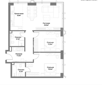 Квартира 85 м², 3-комнатные - изображение 1