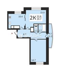 53,8 м², 2-комнатная квартира 7 300 000 ₽ - изображение 16