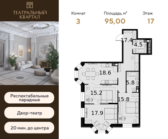 95 м², 3-комнатная квартира 41 325 000 ₽ - изображение 71