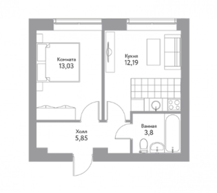 Квартира 35 м², 1-комнатная - изображение 1